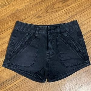 FREE PEOPLE Black Denim Shorts Sz 24